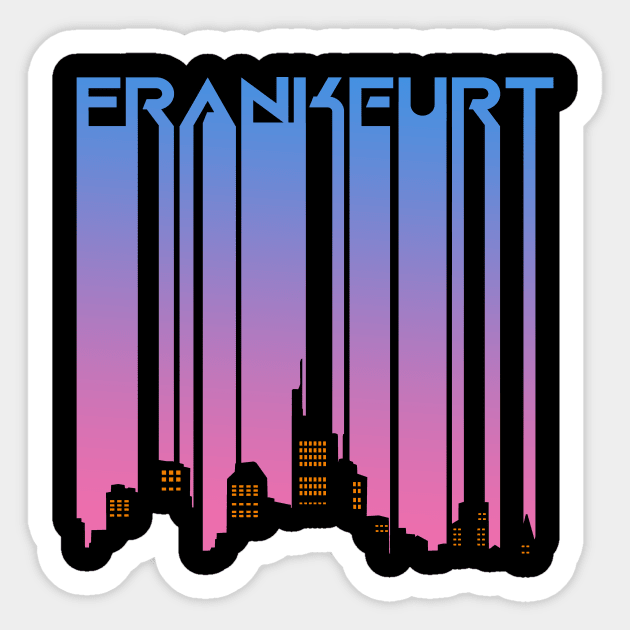 Frankfurt vintage retro City Silhouette Geschenk Sticker by Foxxy Merch
